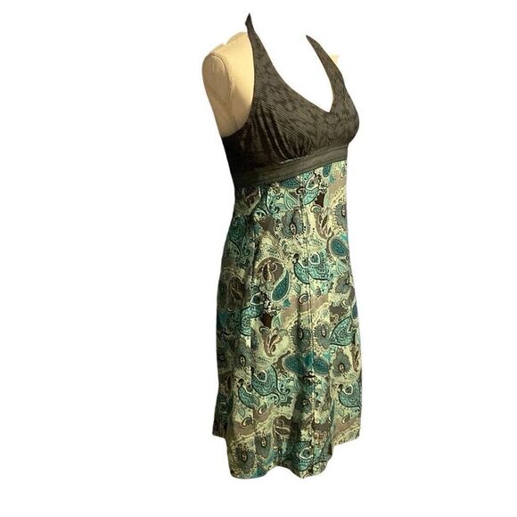 Athleta Paisley Active Workout Pack Everywhere Halter Dress Turquoise Gray Sz 6 - Picture 6 of 8